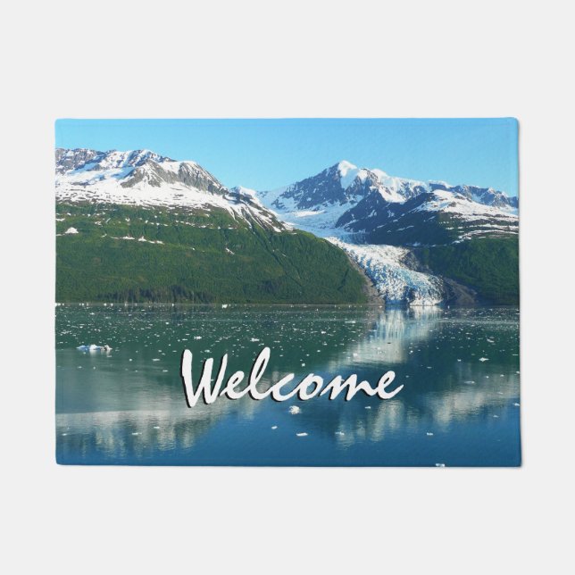 College Fjord I Beautiful Alaska Photography Doormat (Front)