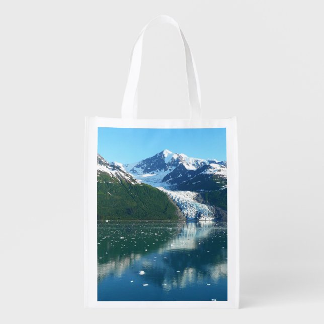 College Fjord I Beautiful Alaska Photography Grocery Bag (Front)