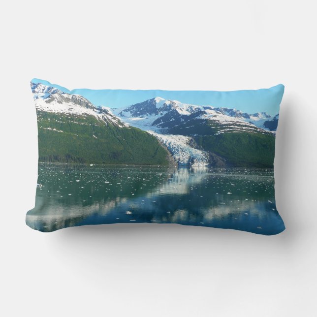 College Fjord I Beautiful Alaska Photography Lumbar Pillow (Front)