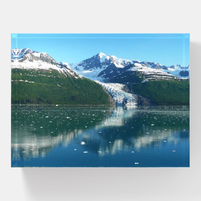 College Fjord I Beautiful Alaska Photography Paperweight (Front)