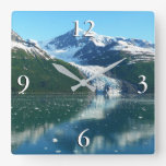 College Fjord I Beautiful Alaska Photography Square Wall Clock