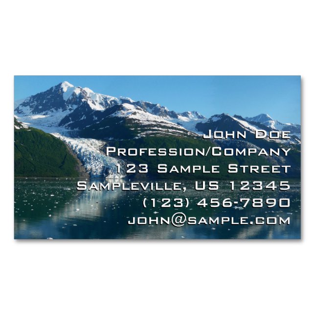 College Fjord II Beautiful Alaska Photography Business Card Magnet (Front)