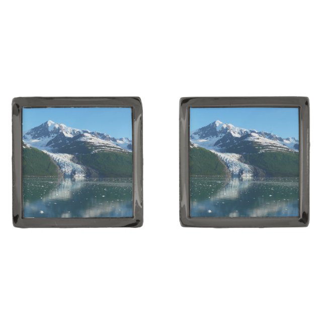 College Fjord II Beautiful Alaska Photography Cufflinks (Front)