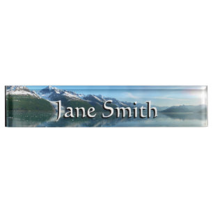 College Fjord II Beautiful Alaska Photography Desk Name Plate
