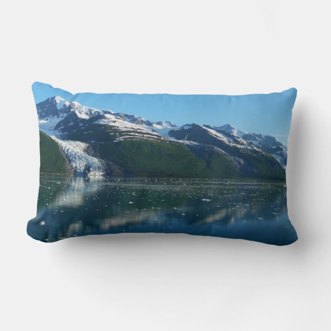 College Fjord II Beautiful Alaska Photography Lumbar Pillow (Front)