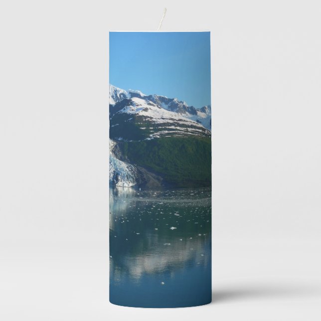 College Fjord II Beautiful Alaska Photography Pillar Candle (Front)