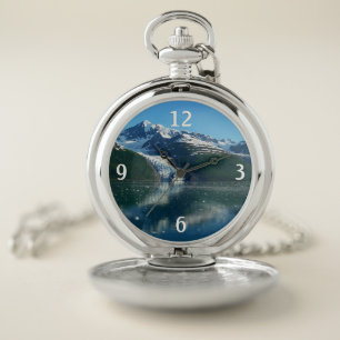 College Fjord II Beautiful Alaska Photography Pocket Watch