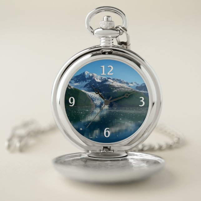 College Fjord II Beautiful Alaska Photography Pocket Watch (Inside)