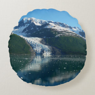 College Fjord II Beautiful Alaska Photography Round Pillow