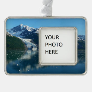 College Fjord II Beautiful Alaska Photography Silver Plated Framed Ornament