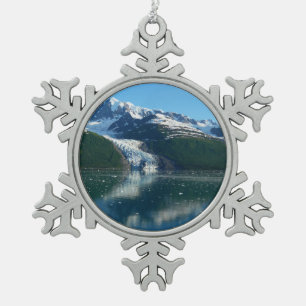 College Fjord II Beautiful Alaska Photography Snowflake Pewter Christmas Ornament