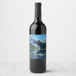 College Fjord II Beautiful Alaska Photography Wine Label