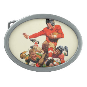 College Football Oval Belt Buckle