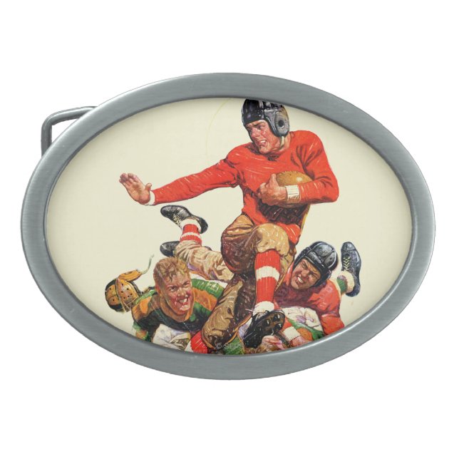 College Football Oval Belt Buckle (Front)