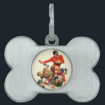 College Football Pet Name Tag<br><div class="desc">Artist: J.F. Kernan | Football receiver avoiding tackle</div>