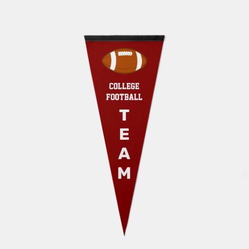 College Football Team Text on Maroon Pennant Flag