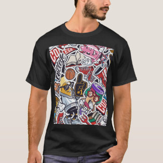 College Fun, Colorful Vintage Pattern T-Shirt