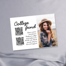 College Fund 2 QR Code Gift Black & White 