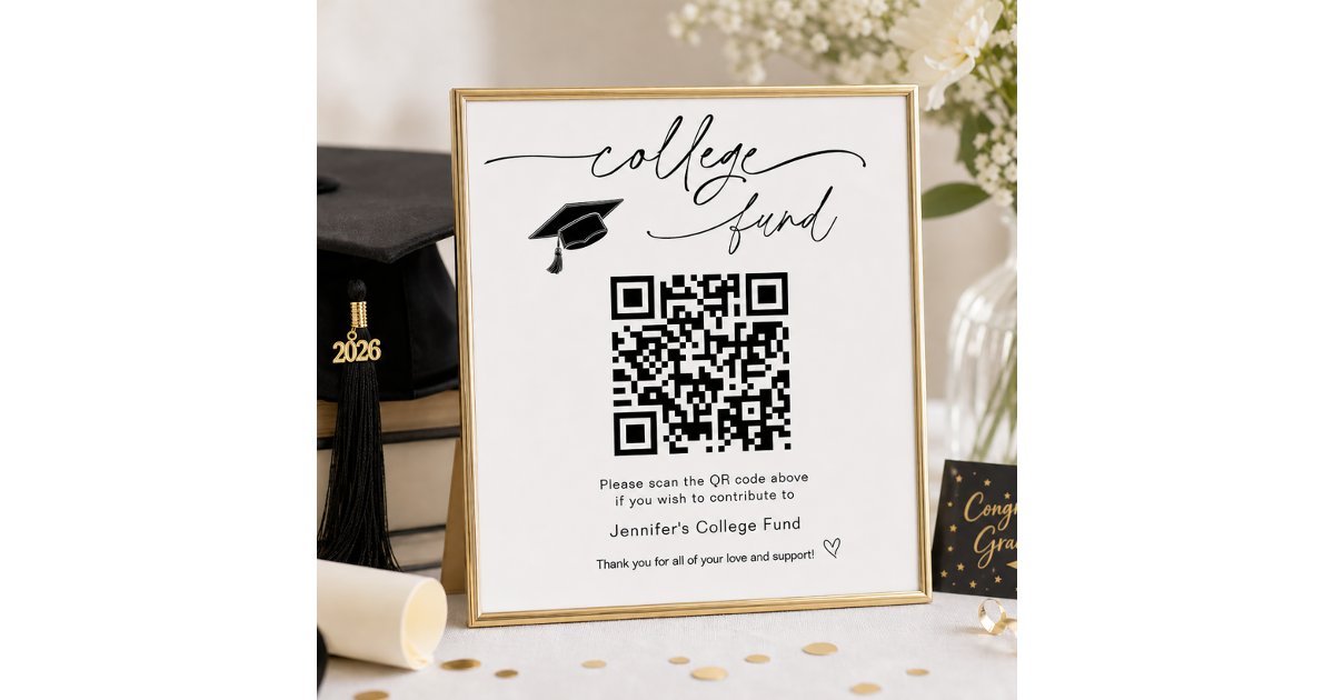 College Fund QR Code Sign | Zazzle