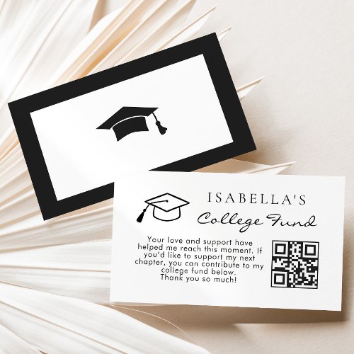 College Fund Qr Code Simple Graduation Enclosure Card