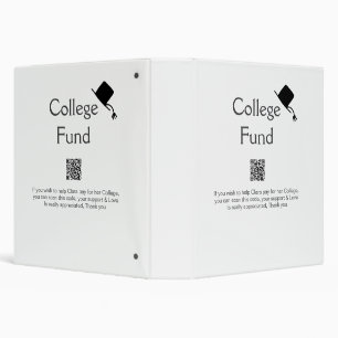 College fund scan QR add details graduate donation 3 Ring Binder