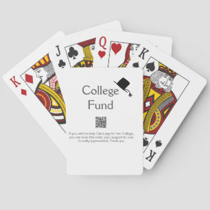College fund scan QR add details graduate donation Poker Cards