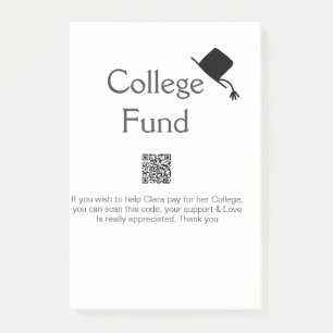 College fund scan QR add details graduate donation Post-it Notes