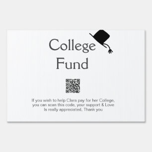 College fund scan QR add details graduate donation Sign