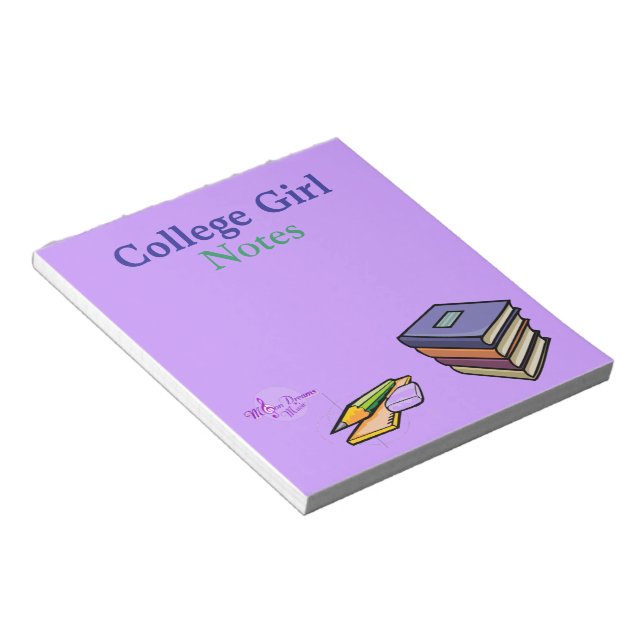 College Girl Notes Notepad (Angled)