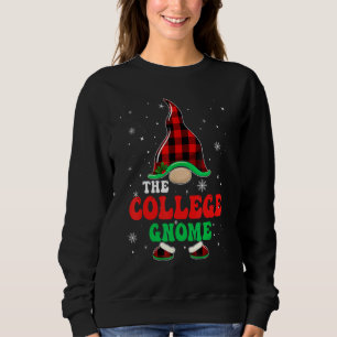 College Gnome Buffalo Plaid Matching Family Christ Sweatshirt