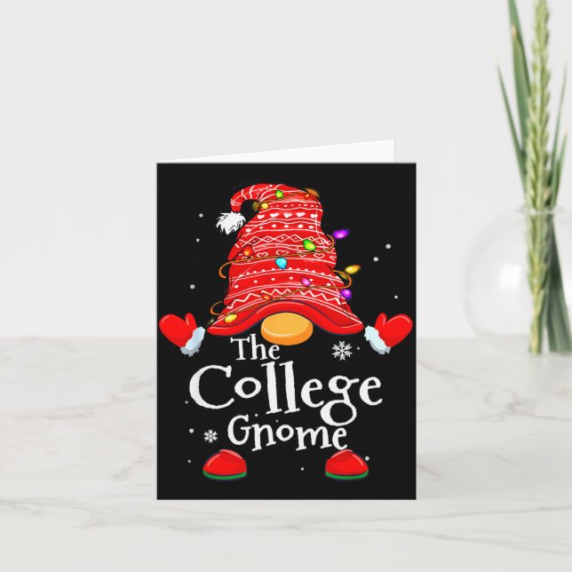 College Gnome - Xmas Family Matching Funny Christm Card (Front)