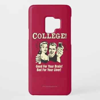 College: Good For Brain Bad For Liver Case-mate Samsung Galaxy S9 Case by RetroSpoofs at Zazzle
