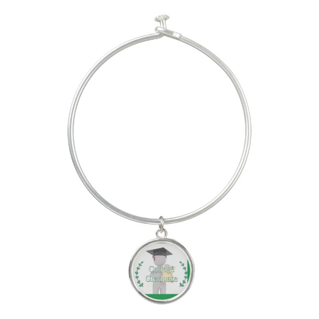 College Graduate  Bangle Bracelet (Front)