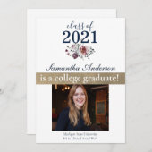 College Graduate Class of 20xx Announcement Card (Front/Back)