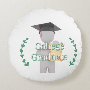 College Graduate Round Pillow