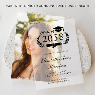 College Graduation Announcement Vellum Overlay