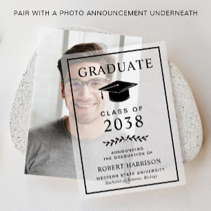 College Graduation Announcement Vellum Overlay