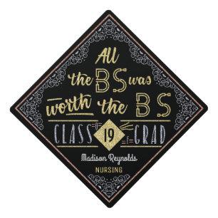 College Graduation Bachelors Degree Funny BS Name Cap Topper