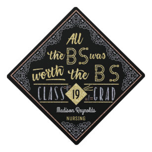 College Graduation Bachelors Degree Funny BS Name Graduation Cap Topper