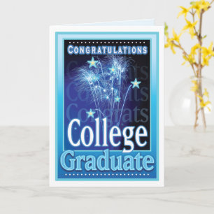College Graduation Congratulations with Fireworks Card