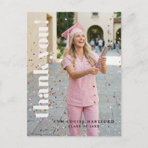 College Graduation Custom Elegant Photo Thank You Postcard