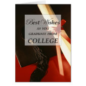 College Graduation, Diploma and Cap, Black on Red (Front)