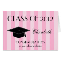 College Graduation Greeting Card -- Pink