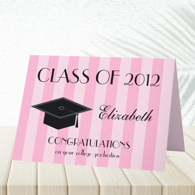 College Graduation Greeting Card -- Pink (Creator Uploaded)