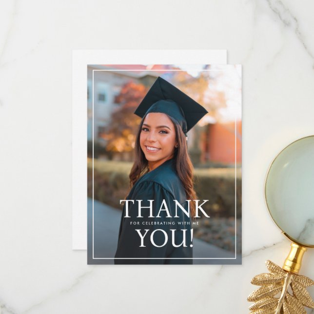thank you card for grad party Amazon.com : Hello Love Goods Graduation Thank You Cards Personalized with  Name, 5.5x4.25 Black and White Thank You Note Cards, Envelopes Included  (Flat Notecard) : Office Products main image 0