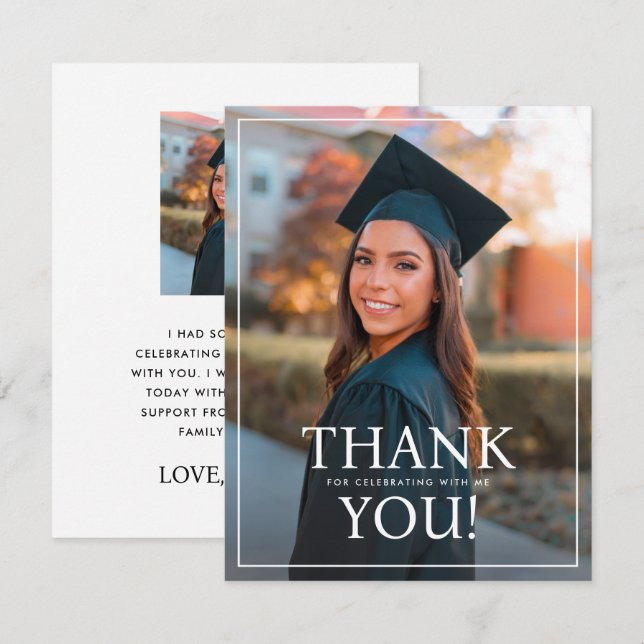thank you cards for grad party Amazon.com : Hello Love Goods Graduation Thank You Cards Personalized with  Name and School, 5.5x4.25 Black and White Flat Thank You Note Cards with  Envelopes : Office Products