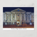 Night view of College Green entrance Trinity College Dublin, Ireland postcard