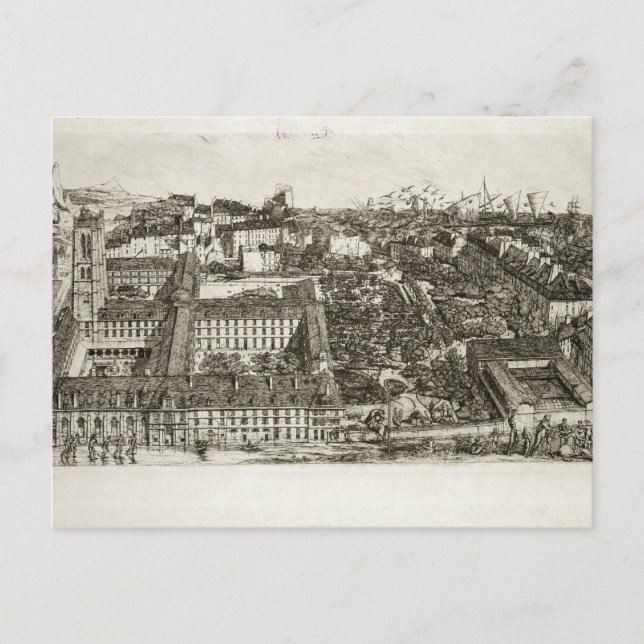 College Henri IV and the Lycee Napoleon, 1864 Postcard (Front)