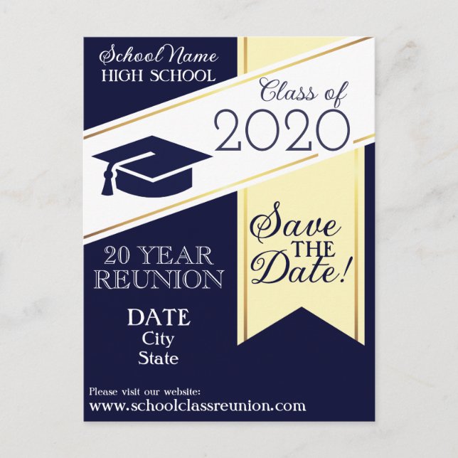 College, High School Reunion Invitation Postcard (Front)