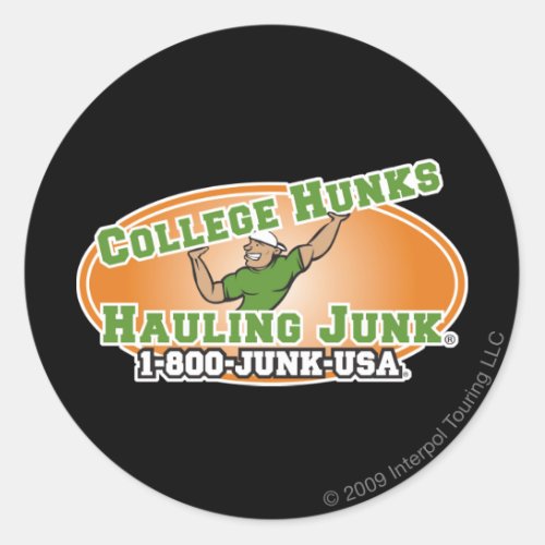 College Hunks Hauling Junk Official Logo Classic Round Sticker